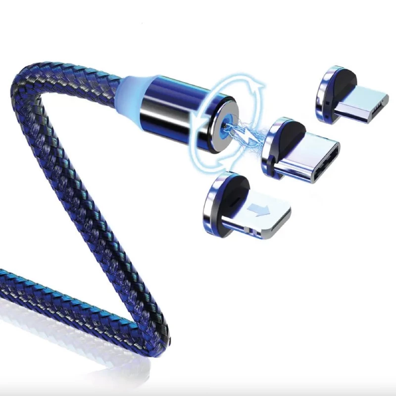 Cabo Magnético 3 em 1 Retrátil