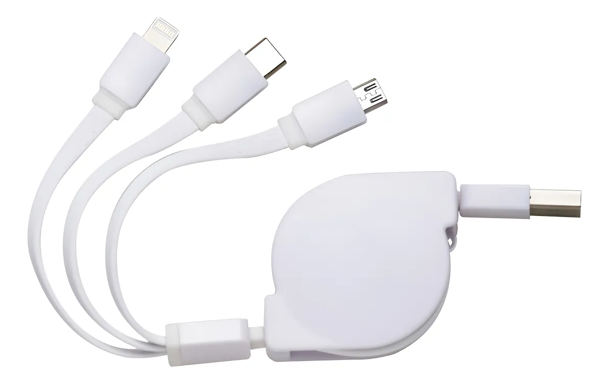 Cabo Magnético 3 em 1 Retrátil