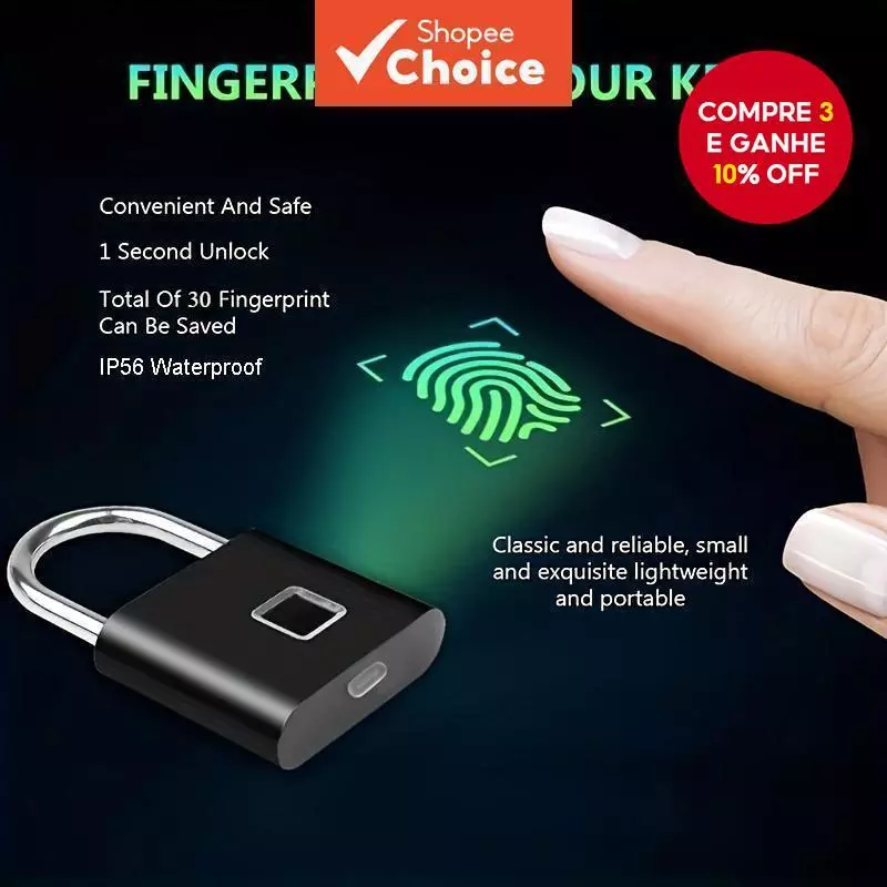 Cadeado com Impressão Digital