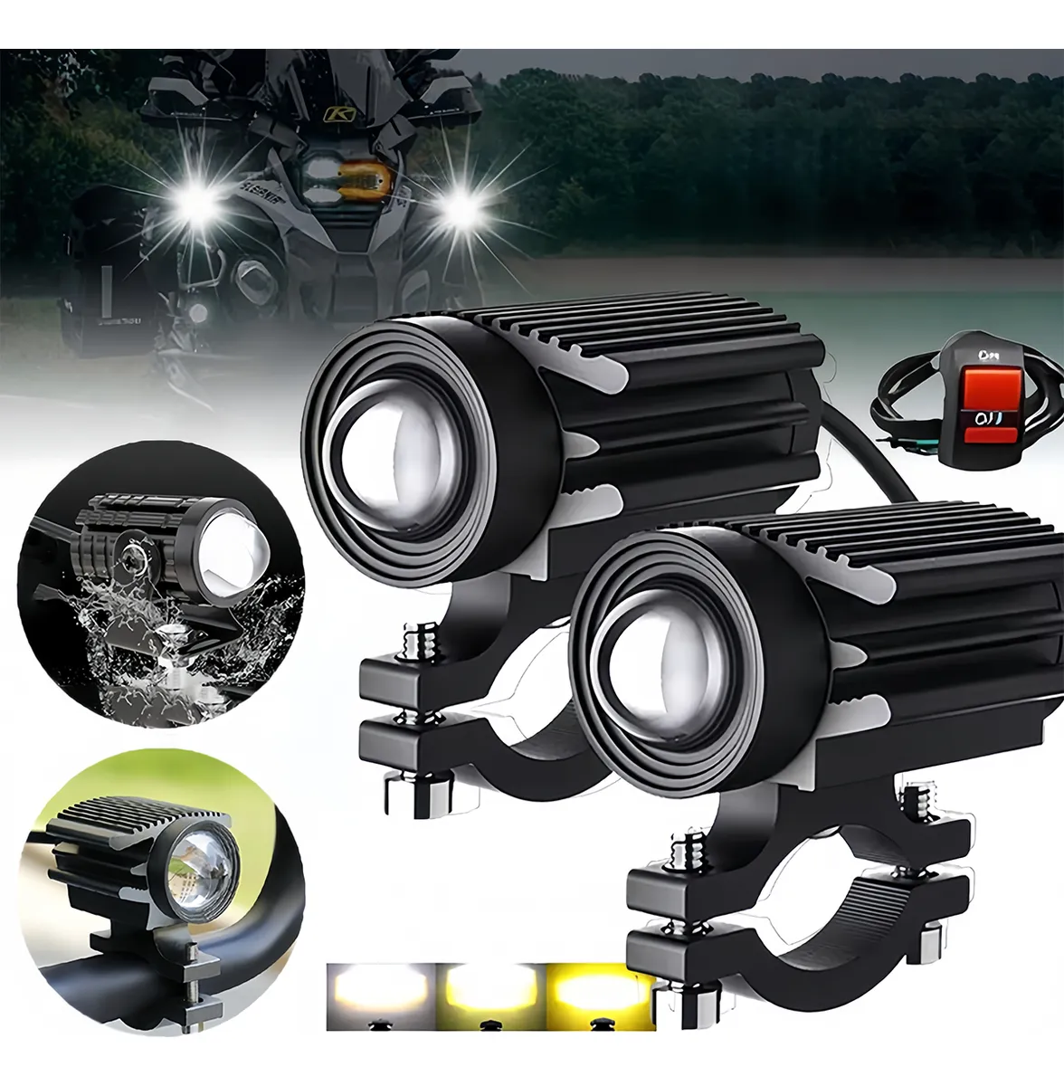 Farol Auxiliar LED para Guidão