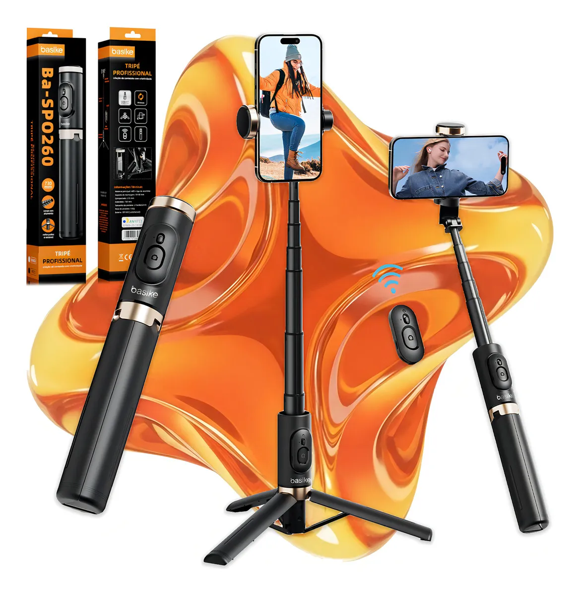 Bastão de Selfie Retrátil com Bluetooth