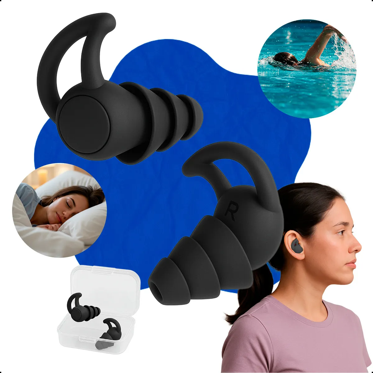 Protetor de Ouvido de Silicone para Dormir