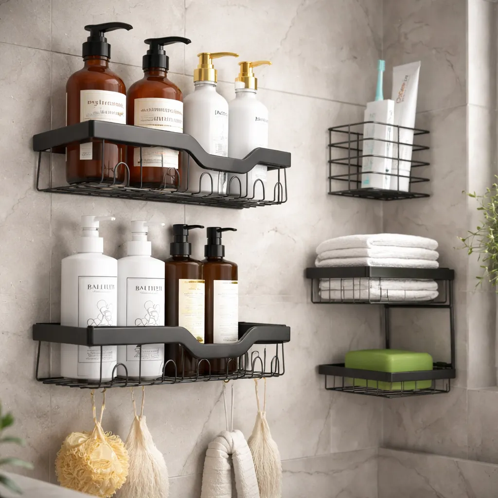 Suporte Adesivo para Shampoo no Chuveiro